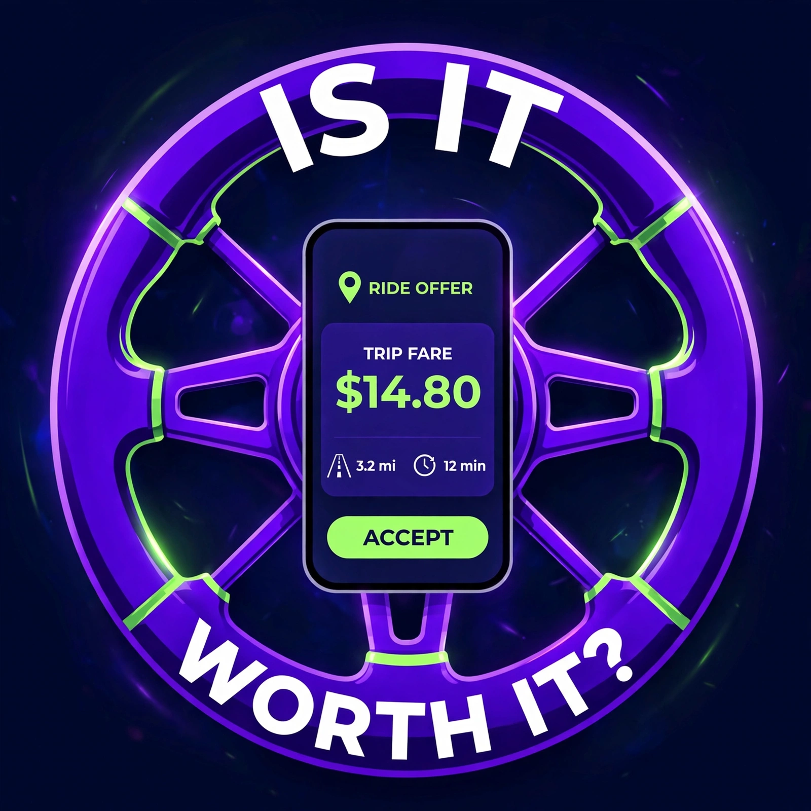 Is It Worth It? neon steering wheel logo